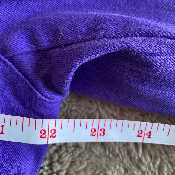 One World Purple Denim Jacket with Metal Studded Detail, Size M - Picture 6 of 12